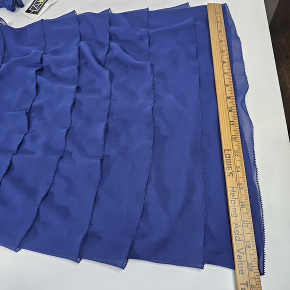 Alex Evenings Electric Blue Lace Tiered Womens Dress Sz 8 Petite - Picture 8 of 13